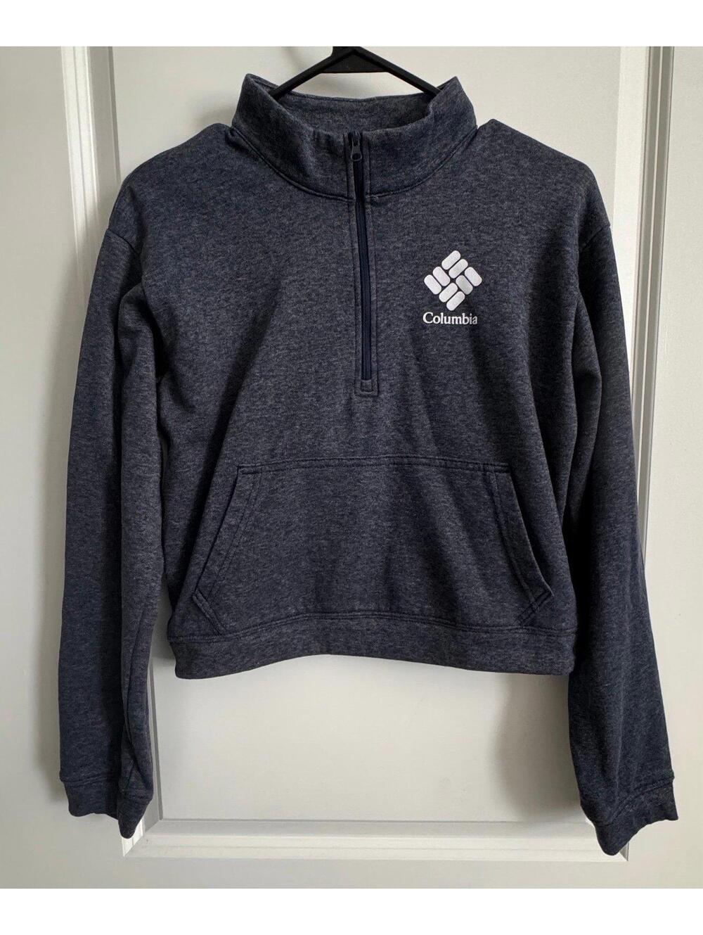 Women's Columbia Half-Zip Crop Sweater Size Small Blue